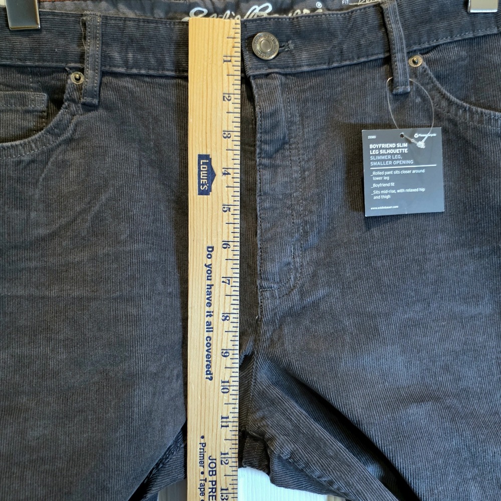 Eddie Bauer Corduroy Pants Boyfriend Slim Tapered Sz 16 Dark Gray Cotton Jeans - Picture 13 of 15